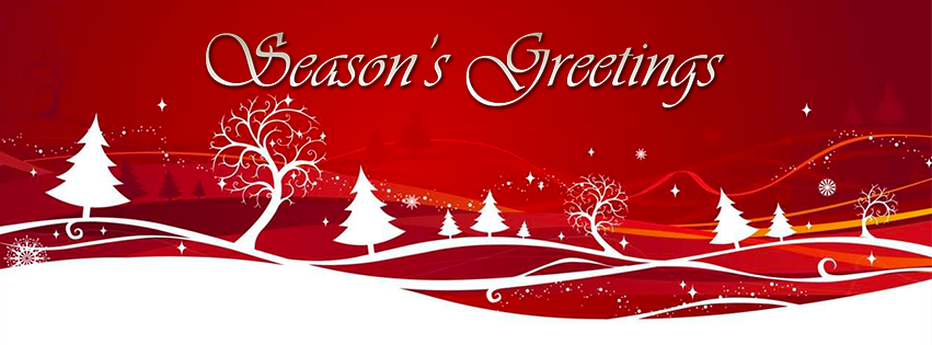 <h5>Free Facebook Christmas Covers - Seasons Greetings Red Background with White Trees</h5>