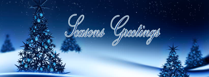 <h5>Free Facebook Christmas Covers - Blue Sparkeling Trees - Seasons Greetings</h5>