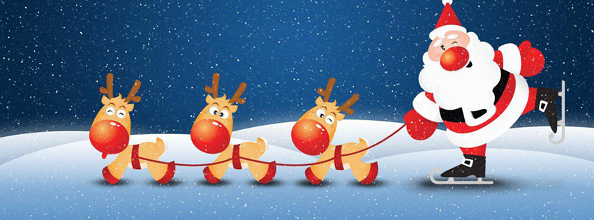 <h5>Christmas Facebook Free Cover - Santa and His Reindeer</h5>