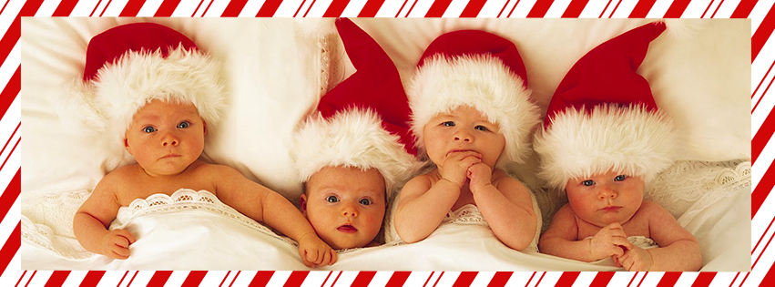 <h5>Free Facebook Christmas Covers - Babies in Santa Hats</h5>
