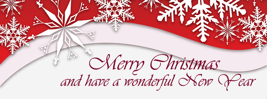 <h5>Free Facebook Christmas Covers - Red Background with Snowflakes-Merry Christmas</h5>