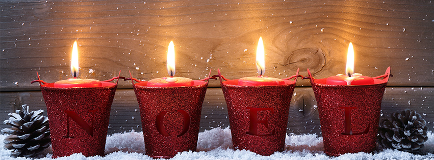 <h5>Free Facebook Christmas Covers - Red Candles</h5>