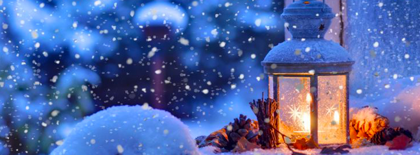 <h5>Free Facebook Christmas Covers - Winter Evening with Light</h5>