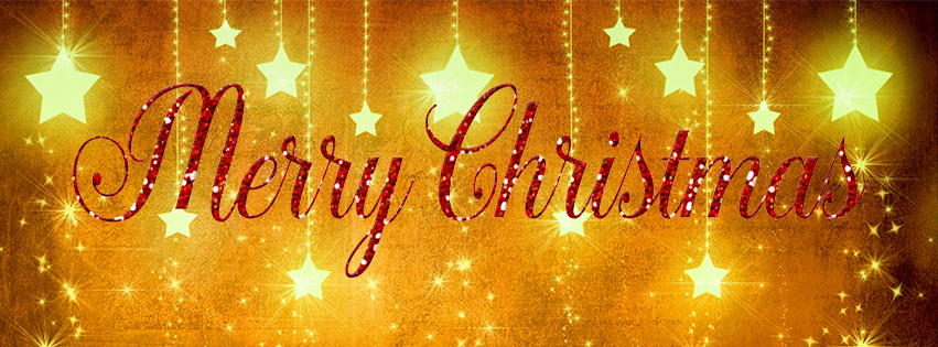 <h5>Free Facebook Christmas Covers - Gold Star Background-Merry Christmas</h5>