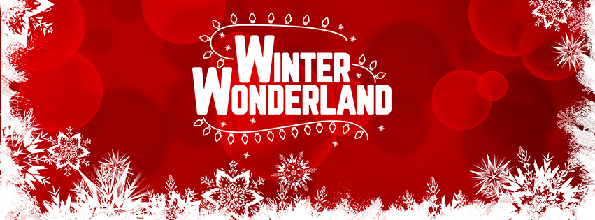 <h5>Free Facebook Christmas Covers - Red Background - Winter Wonderland.</h5>