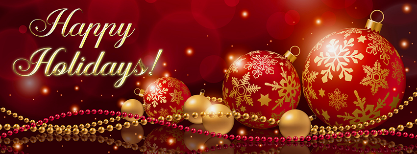 <h5>Free Facebook Christmas Covers - Red, Gold, Happy Holidays with Beads</h5>