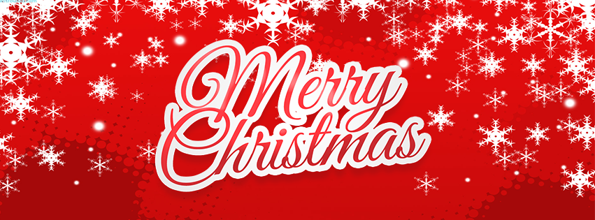<h5>Christmas Facebook Free Cover - Red Background with Snow Flakes - Merry Christmas</h5>