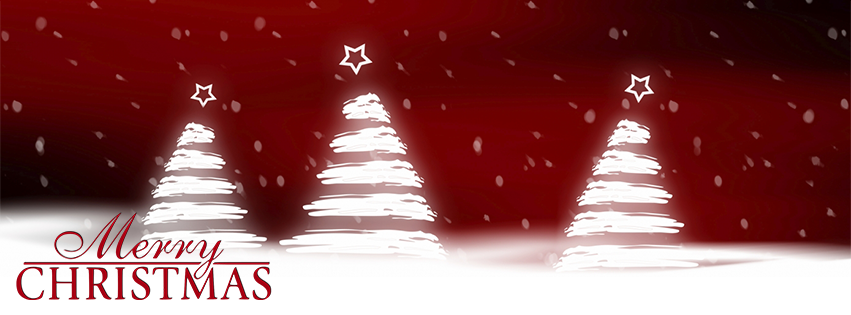 <h5>Christmas Facebook Free Cover - Red Background with White Christmas Trees</h5>